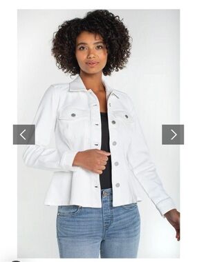 Liverpool LA white fit and flair Denim Jacket - Women